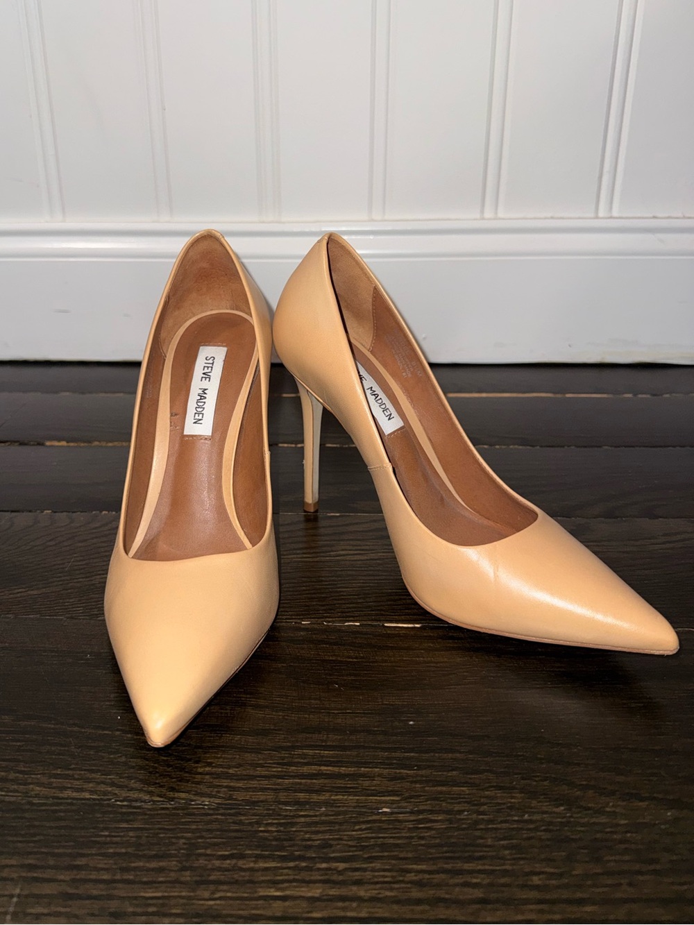 Steve Madden Beige Nude Pointed-Toe Stiletto Pumps